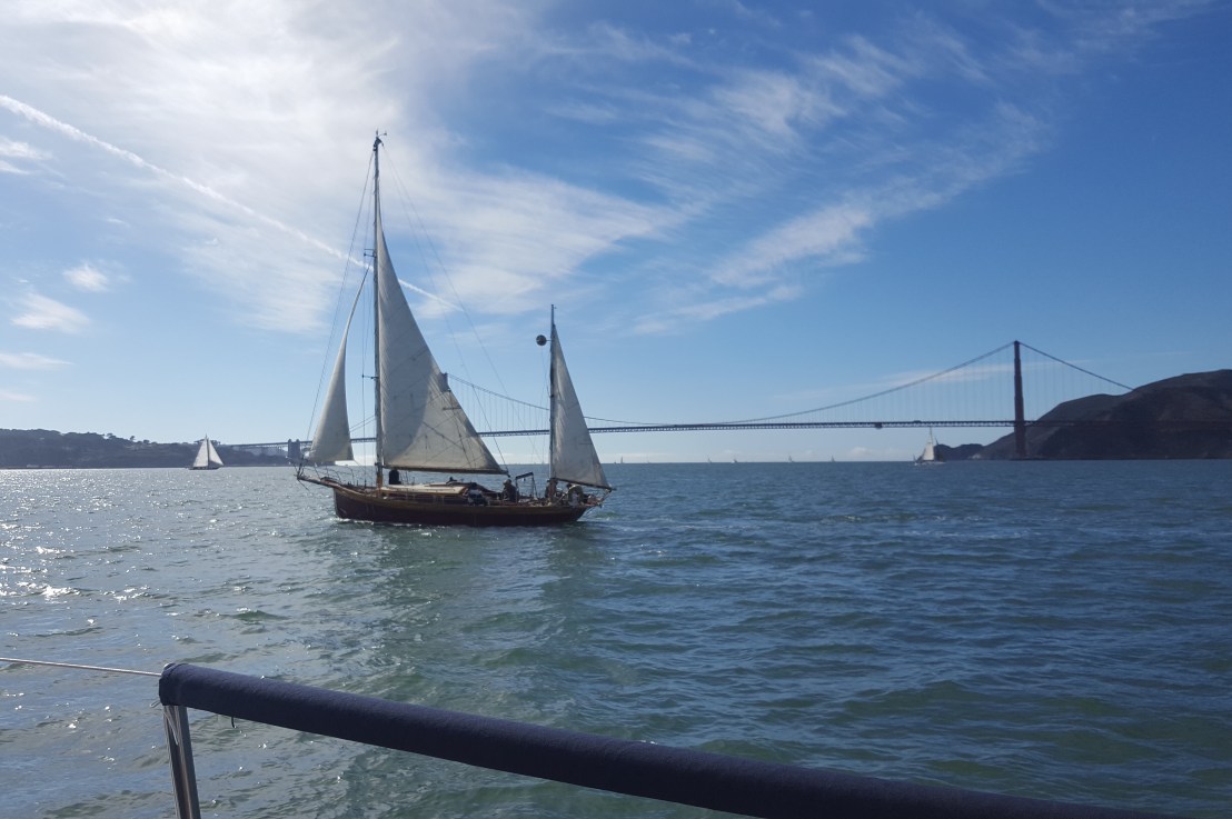 Spinnaker Sailing under the Golden Gate&nbsp;Bridge