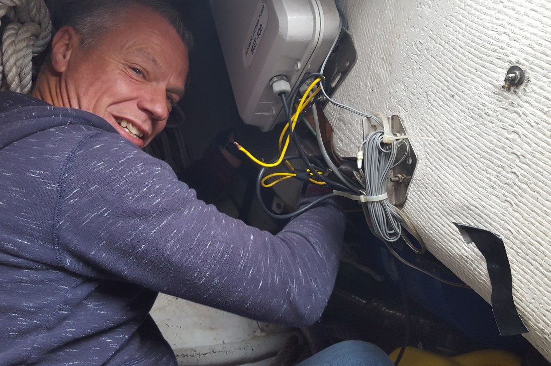 Up the mast again (anemometer part two) and on with the Electronics&nbsp;install.