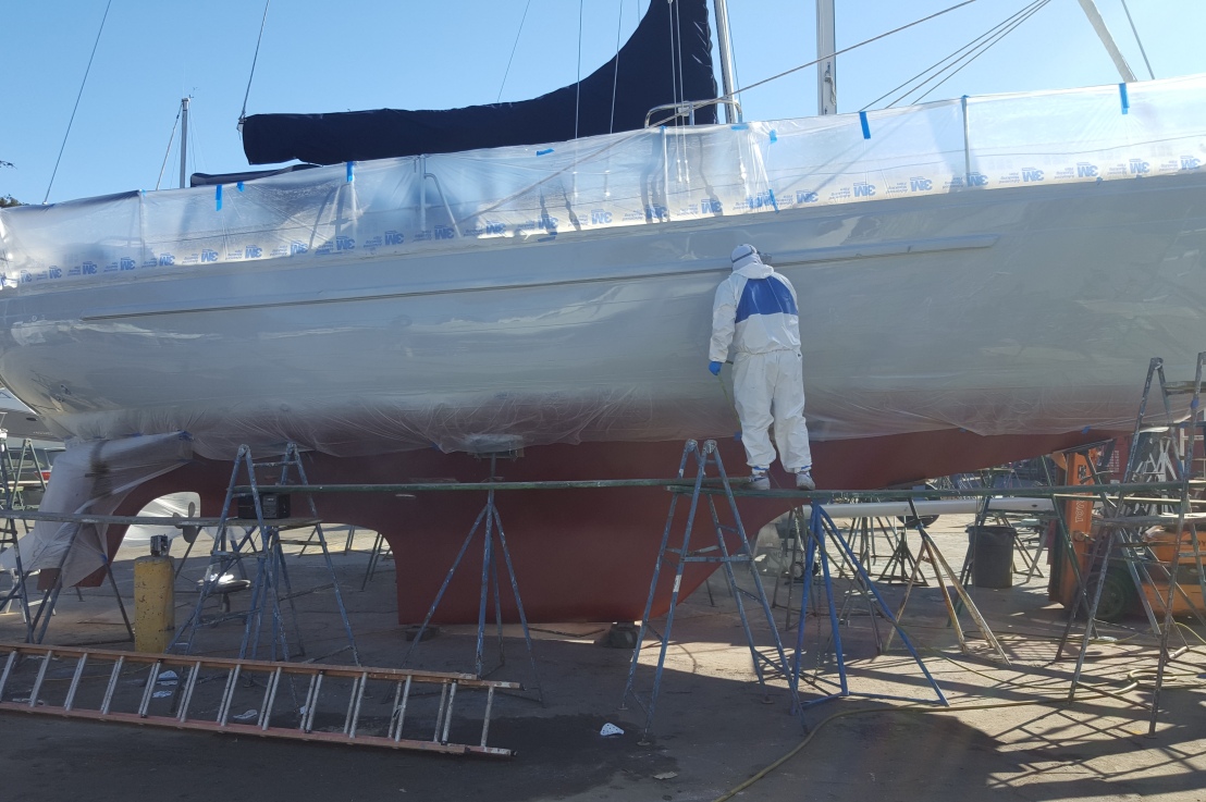 Bottom Paint, Through-hulls, Transducers and Topside Paint Job